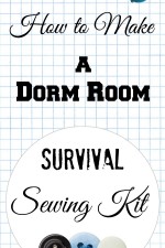 How to Make a Dorm Room Survival Sewing Kit filled with all the things your college bound kid needs to fix missing buttons plus clothing rips and tears! Includes a supply list to create a handy DIY container filled with all of the sewing fix and repair essentials.
