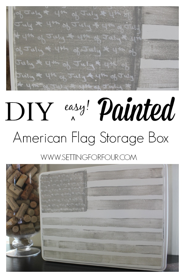 How to make a patriotic America Flag Painted Tea Tin! Great storage and DIY home decor idea! Painted with a beautiful American flag pattern.