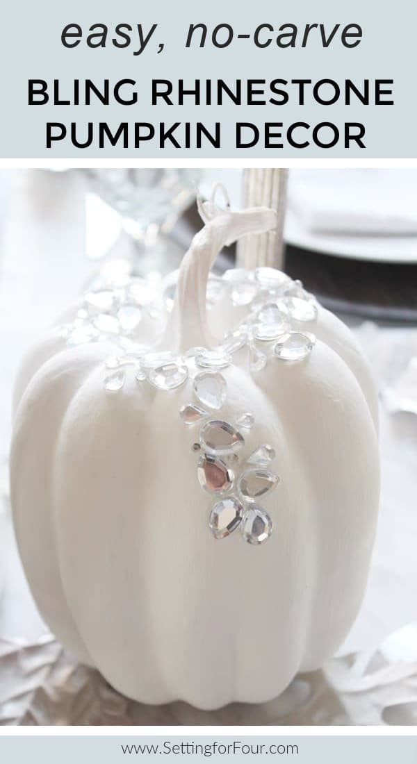 No-carve, bling rhinestone gem sticker pumpkin.