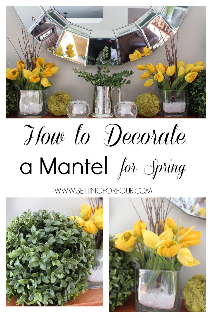 How to Decorate a Spring Mantel - This decorating lesson shows you how to decorate with Spring flowers and moss.