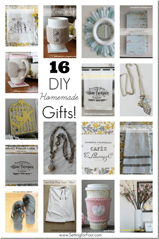 16 DIY Homemade Gifts to Make! Great gift ideas for her - for the holidays, birthdays, teacher gifts and Mother's Day!