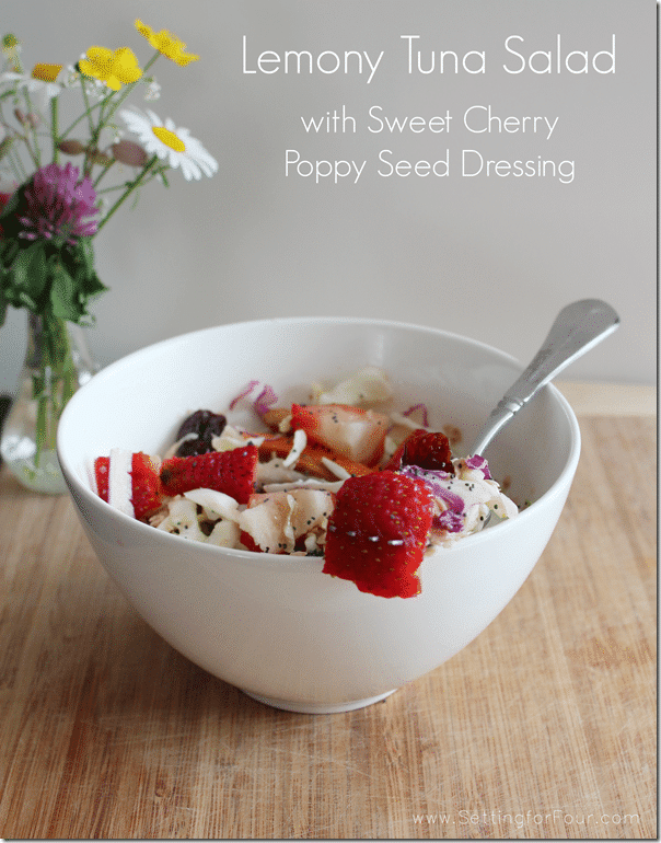 Lemony Tuna Salad with Sweet Cherry Poppy Seed Dressing Recipe