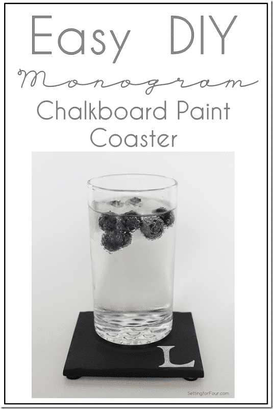 Easy DIY Monogram Chalkboard Paint Coasters