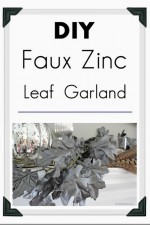 DIY Fall Home Decor Idea: Make this easy painted DIY Faux Zinc Garland for your fireplace mantel, top of an armoire or drape it down the middle of a table for an easy centerpiece idea! See the tutorial and paint supply list.