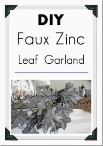 DIY Fall Home Decor Idea: Make this easy painted DIY Faux Zinc Garland for your fireplace mantel, top of an armoire or drape it down the middle of a table for an easy centerpiece idea! See the tutorial and paint supply list.