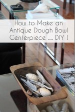 A Dough Bowl is the perfect container for a table centerpiece! See this quick and easy How to Refinish and Stain a Wood Dough Bowl DIY tutorial to create a farmhouse dough bowl.  Instructions and supply list included!