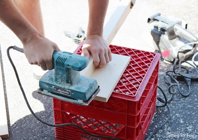 Sanding wood for Adirondack Chair