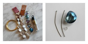 Supplies for DIY Jewel and Shell Napkin Rings