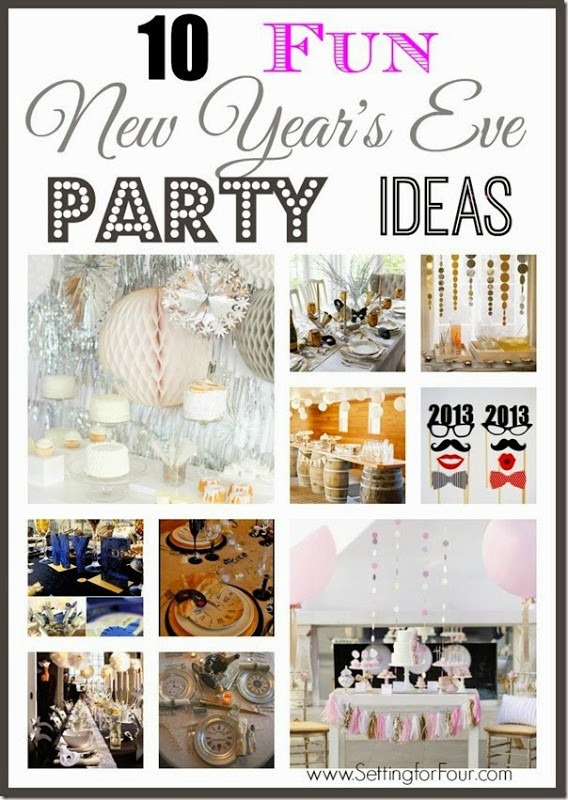 10 Fun New Year’s Eve Party Ideas including photo booth props, entertaining table decor ideas, tassel banners, New Years Eve party backdrops and more!