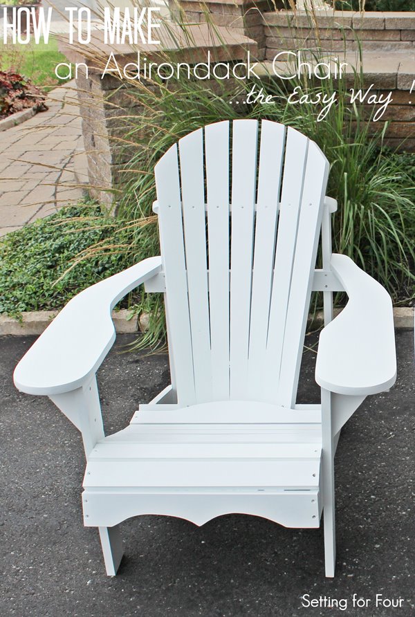 How to Make an Adirondack Chair the easy way! See the plans, cutting templates of all the pieces! #chair #carpenter #furniture #plans #outdoors #patio #firepit #seating #diy