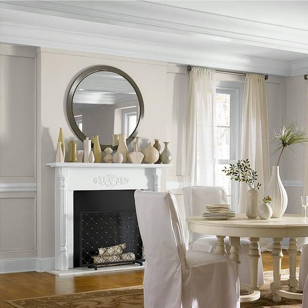Neutral Dining Room in Behr Offbeat - A Soft Greige Gray Color Neutral Dining Room walls painted in Behr Offbeat - A Soft Greige Gray Color