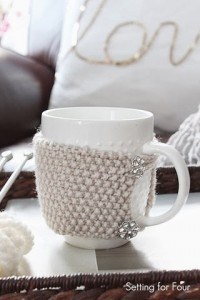 Easy DIY Cup Cozy with Vintage Buttons