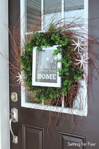 Framed Chalkboard Printable Wreath and entryway decor