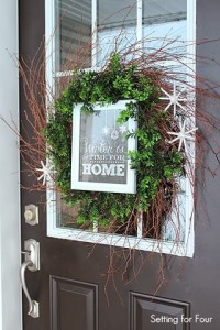 Framed Chalkboard Printable Wreath and entryway decor