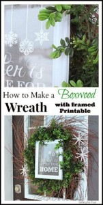 How to make a Boxwood Wreath with Framed Chalkboard Printable #diy #wreath #printable