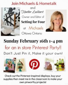 Michaels, Hometalk and Setting fof Four Pinterest Party Event