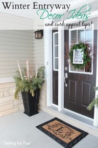 Winter Entryway Decor Ideas #curbappeal #decor