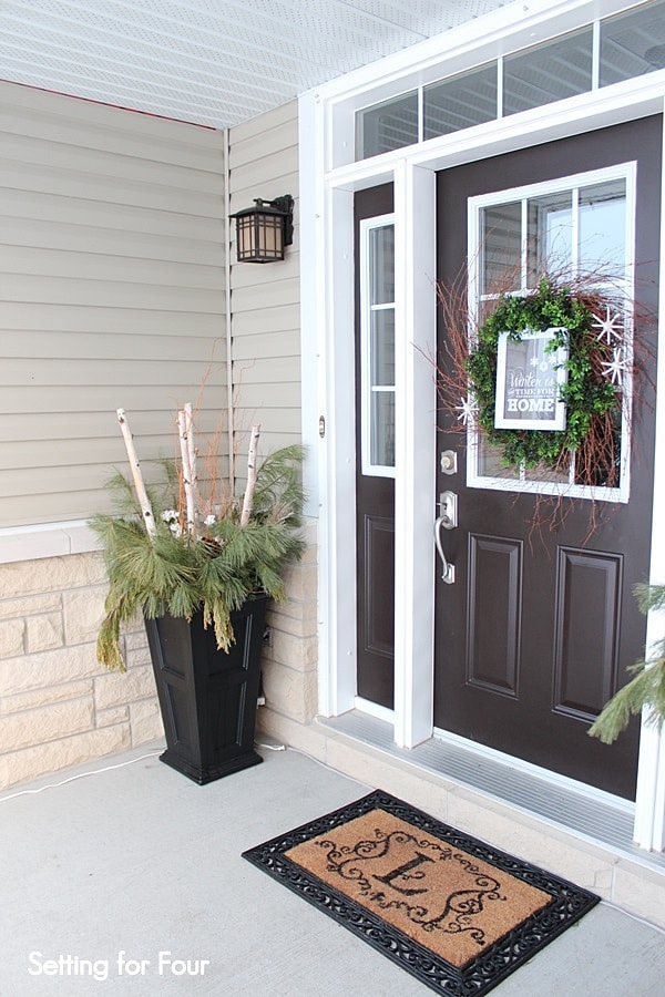 Winter Entryway Decor And Curb Appeal Ideas Setting For Four