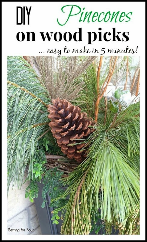 DIY Pinecones on Wood Picks - Setting For Four Interiors