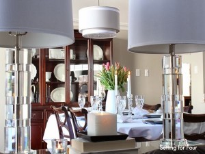 Dining Room decorated for spring with tulips Dining Room decorated for spring with tulips