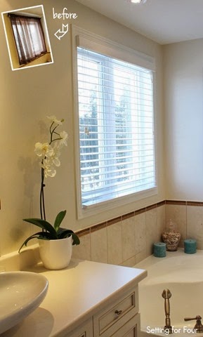 Update your bathroom window treatments and refresh your home decor Instantly with new composite wood blinds and sheer shades.