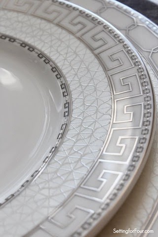 Greek key patterned plates - these are stunning!