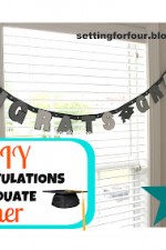 Make this EASY DIY Congratulations Graduate Banner to celebrate your teen's graduation in colors to match the theme of your graduation party! Includes craft tutorial instructions and supply list. No Cricut or Silhouette machine required!