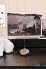 Quick and Easy DIY craft project: Make this adorable photo holder with wire and a rock for a fun DIY decor project! Perfect for your kids room, desk or bookshelf. Use your kid's rock collection or shells from your travels and vacations to display pictures without frames!