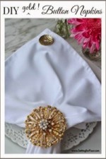 DIY Gold button napkins