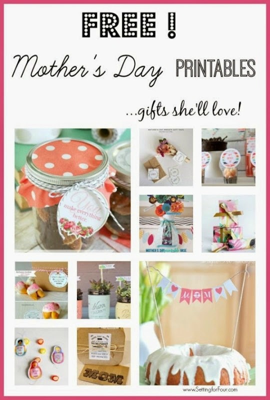 Free Mothers Day Printables! Gifts she'll love for Mother's Day!