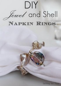 DIY Jewel and shell napkin ring