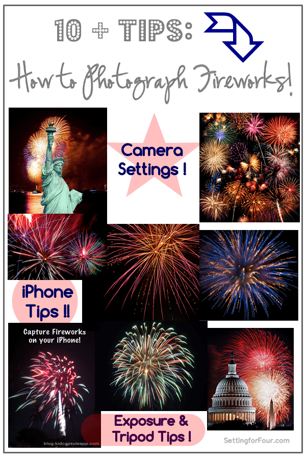 10 + Tips - How to Photograph Fireworks with your iPhone and camera! Exposure, camera settings and Tripod tips! No more blurry photos!