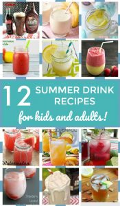 Check out this roundup of 12 delicious summer drinks! Some of these thirst quenching beverage recipes for kids and adults, and some are just for grown-ups! But all of them are awesome!