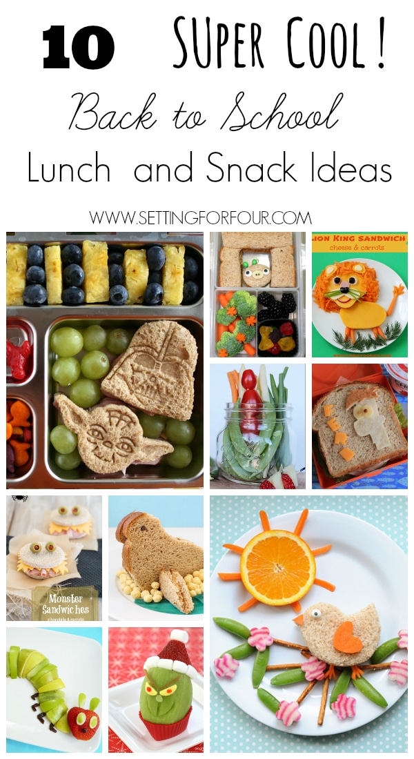 10 Fun Kids School Lunch and Snack Ideas! Back To School lunch and after school snack Ideas for busy moms and dads! Kids Recipes.