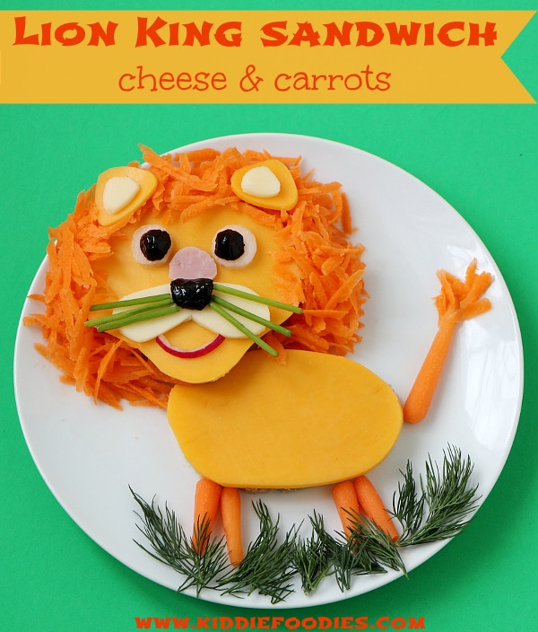 Lion King Sandwich - Kids School Lunch Idea - Fun Back To School Lunch Idea For Kids. Kids After School Snack Ideas. For busy moms and dads! Recipes.