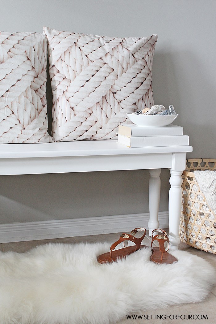 Painted Bench Makeover - a simple DIY! | www.settingforfour.com