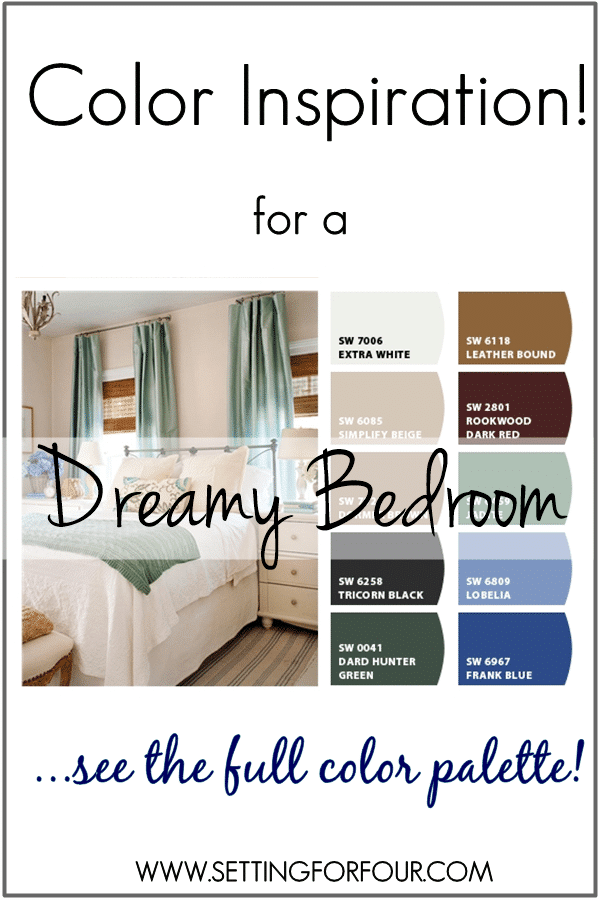 Bedroom Color Inspiration and Color Palette | www.settingforfour.com