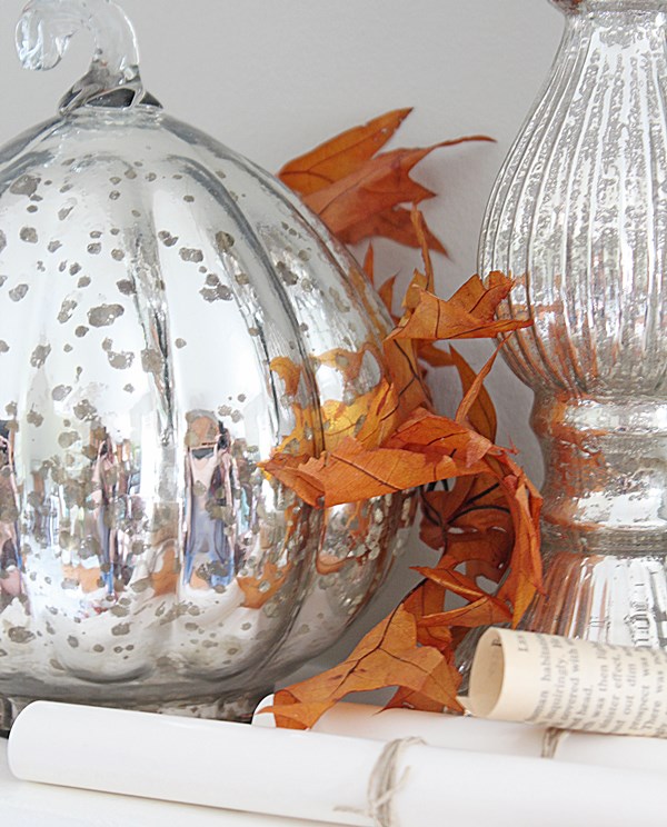 Fall Mantel Decor Ideas - see how I decorated my mantel for fall! | www.settingforfour.com