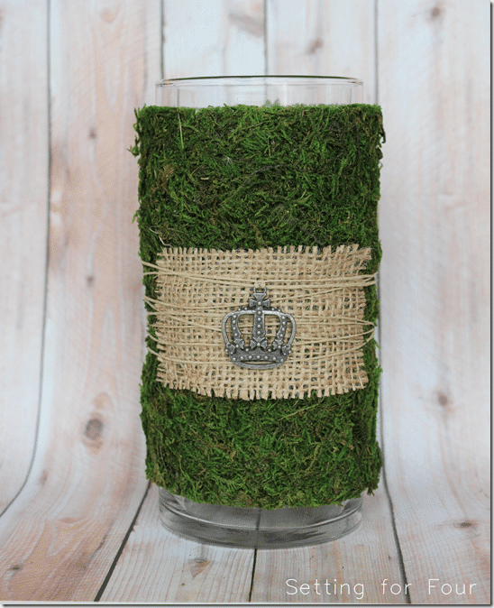 How To Make a Moss Covered Vase Setting for Four