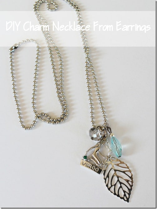 DIY Charm Necklace from Earrings from Setting for Four #diy #craft #gift #tutorial #necklace