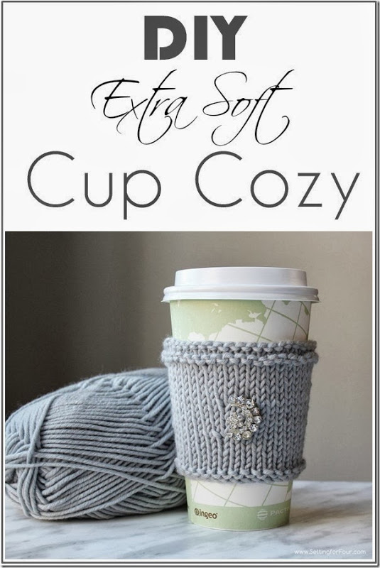 Love hand knit projects? Make this quick and easy DIY Extra Soft Knitted Cup Cozy! This is a beautiful gift idea and fun yarn craft to make! See the knitting tutorial and supply list!