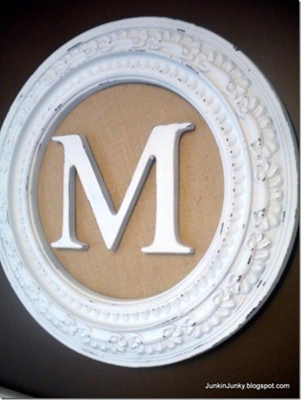 Framed Burlap Monogram 