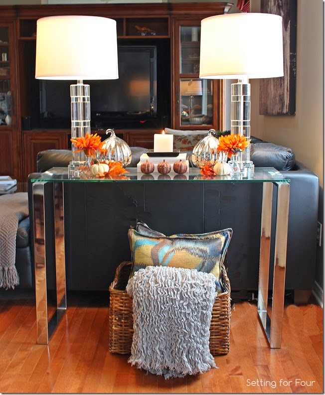 Decorate a Console table for Fall. Decorate a Console table for Fall.