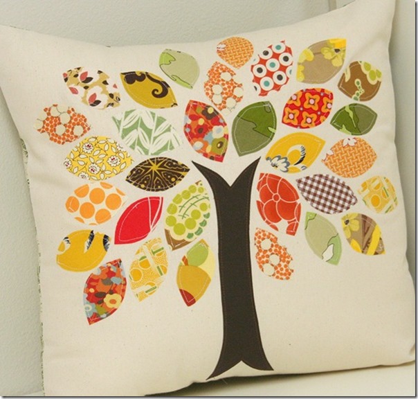 Fabric Scrap Tree Pillow