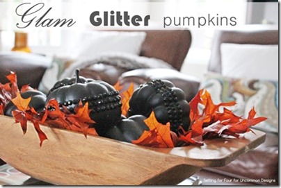 Glam Glitter Pumpkin DIY Tutorial Setting for Four