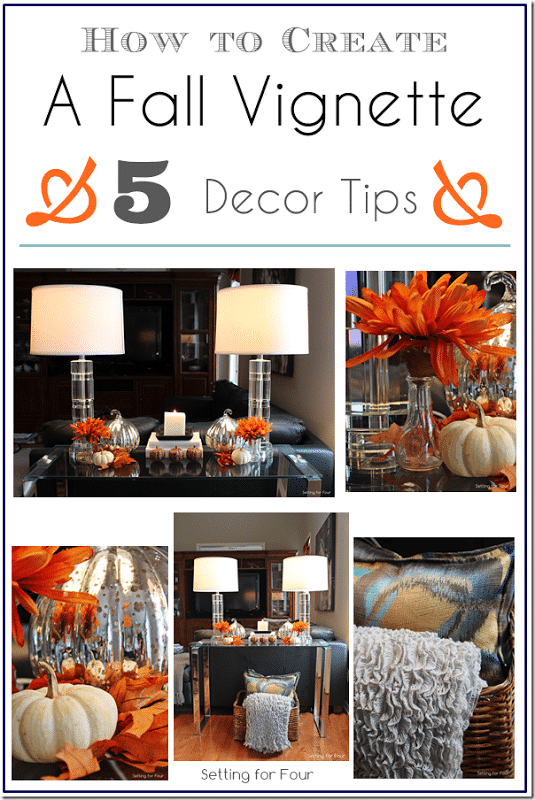 How to Create and Decorate a Fall Vignette - Setting for Four