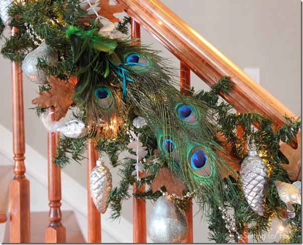 Peacock feathers and Holiday Garland