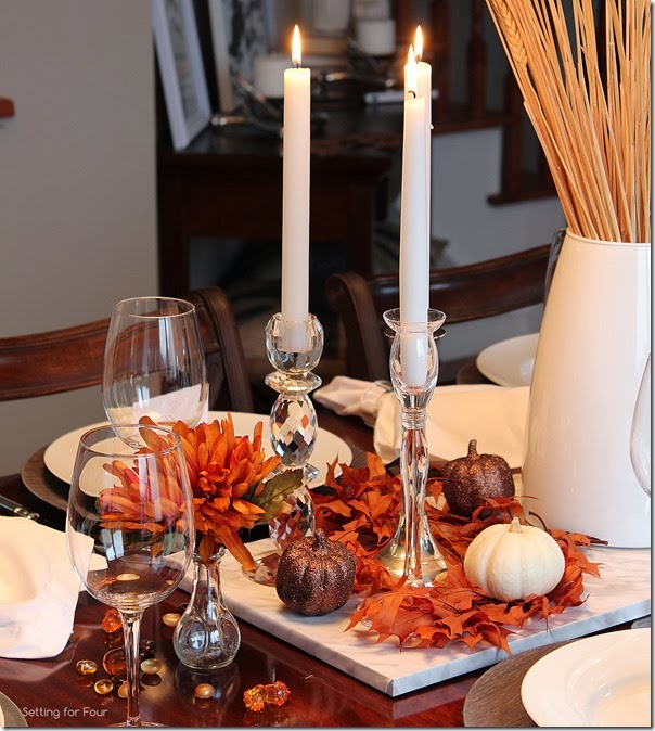 A Bountiful Harvest Thanksgiving Tablescape - Setting for Four