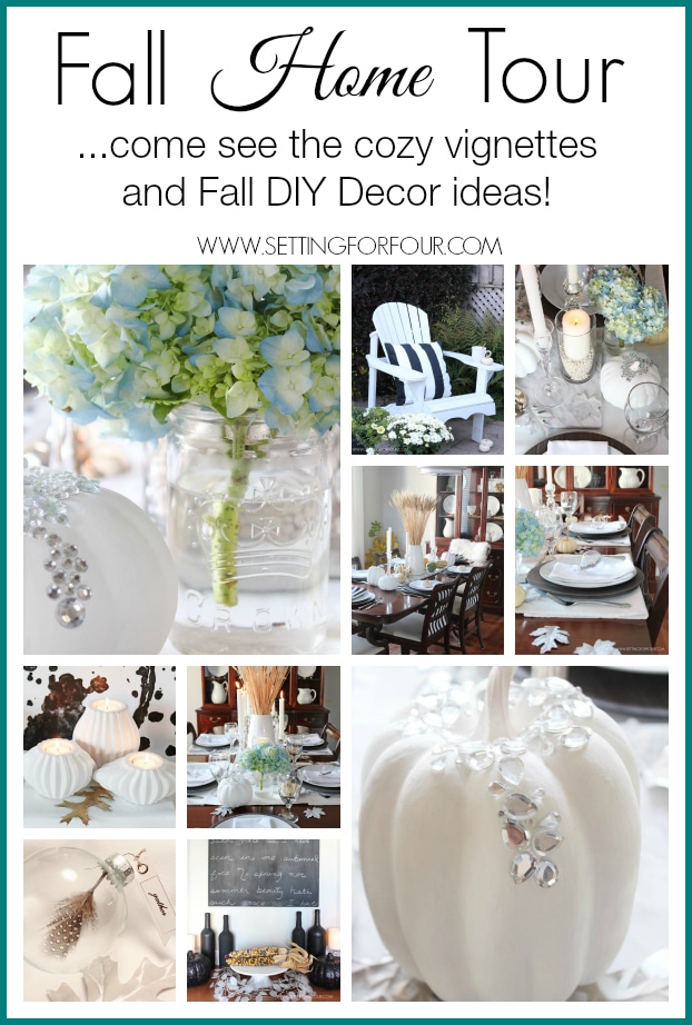See my Cozy Fall Vignettes and Fall Decorating Tips in my Fall Home Tour! | www.settingforfour.com