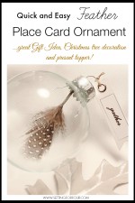 DIY Feather Place Card Ornament - so easy to make! | www.settingforfour.com